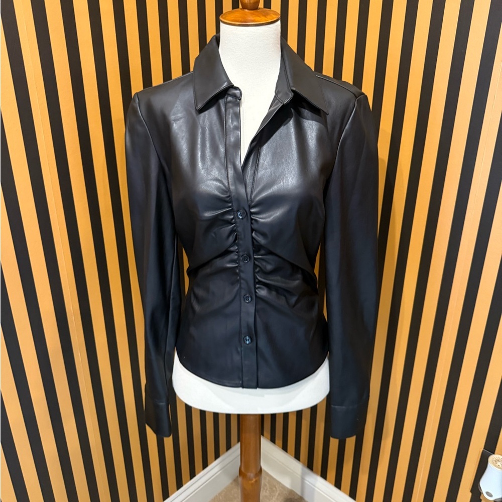 VENUS Black Leather shirt